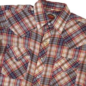 Vintage 70s Miller Western Wear Plaid Pearl Snap Long Sleeve Shirt Classic Fit M
